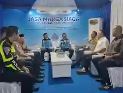 Kakorlantas Memantau Arus Balik Lebaran di Tol Banyumanik Malam Ini